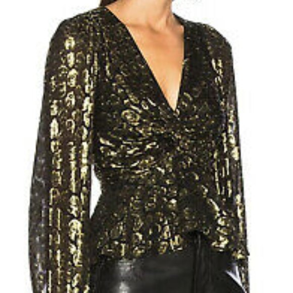 A.L.C Logan Long Sleeve Twist Front Blouse Top, 6 - Picture 16 of 16